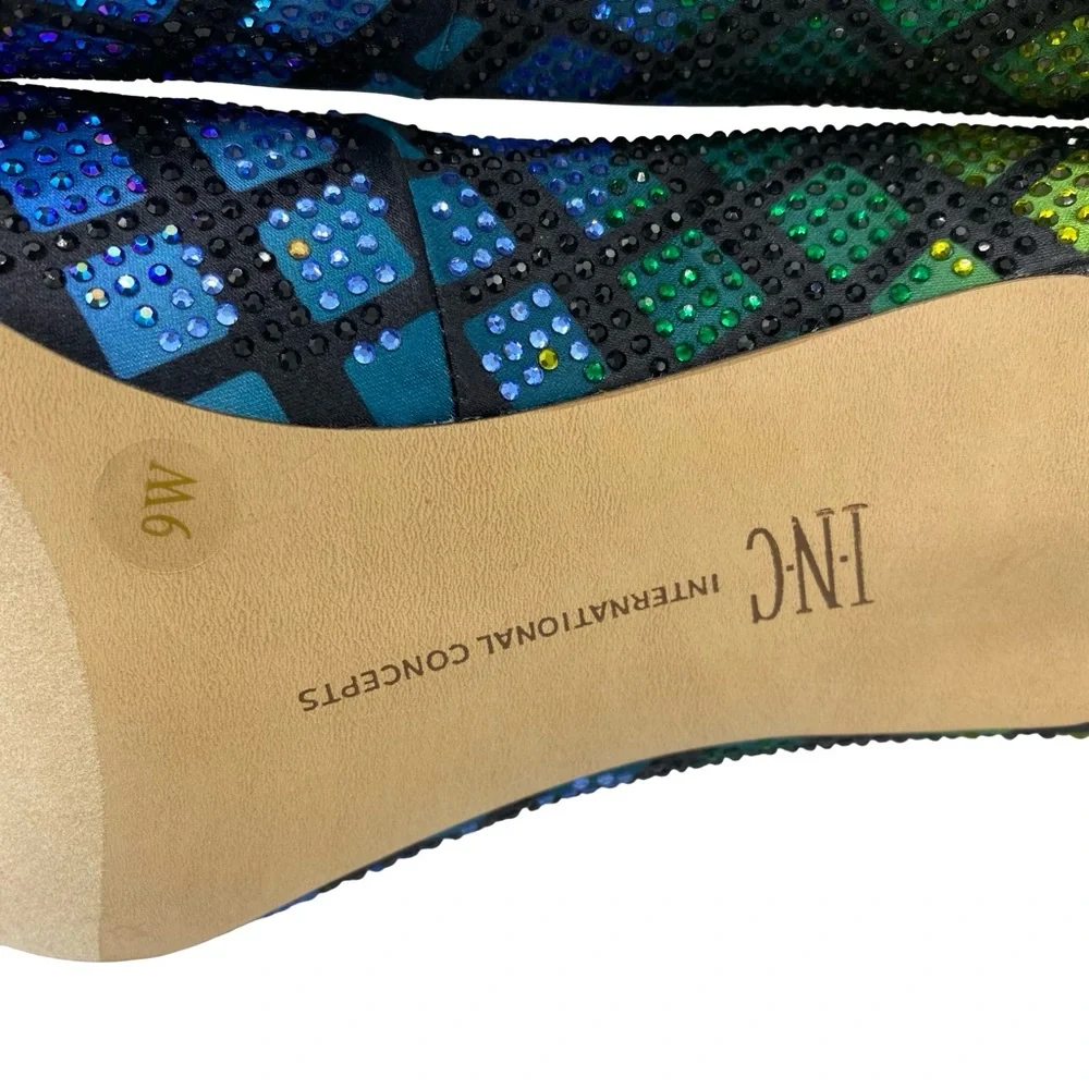 INC International Concepts Zitah Rainbow Rhinestone Heels New Size 9 Pumps